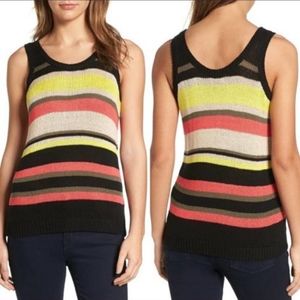 Halogen Yarn Striped Kni Tank Top